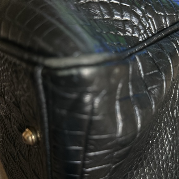 Brahim black Melbourne signature croc-embossed leather satchel. Genuine leather. - Picture 15 of 15